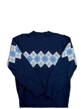 VTG Made in USA Royal Knight Argyle Crewneck Sweater XL
